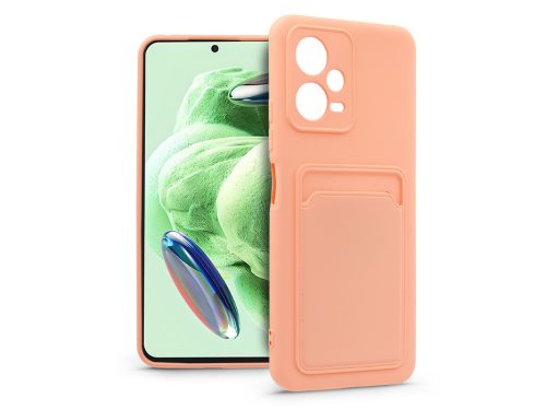Haffner Card Case kártyatartós szilikon tok - Xiaomi Redmi Note 12 5G/Poco X5 5G - pink