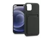 Haffner Card Case kártyatartós szilikon tok - Apple iPhone 12/12 Pro - fekete