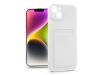 Haffner Card Case kártyatartós szilikon tok - Apple iPhone 14 - fehér