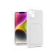Haffner Card Case kártyatartós szilikon tok - Apple iPhone 14 - fehér