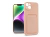 Haffner Card Case kártyatartós szilikon tok - Apple iPhone 14 Plus - pink