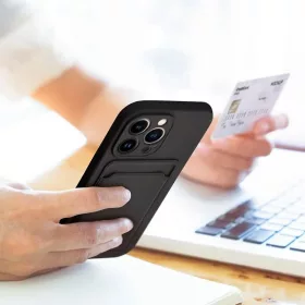   Haffner Card Case kártyatartós szilikon tok - Apple iPhone 14 Pro - fekete