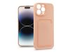 Haffner Card Case kártyatartós szilikon tok - Apple iPhone 14 Pro - pink