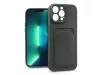 Haffner Card Case kártyatartós szilikon tok - Apple iPhone 13 Pro - fekete