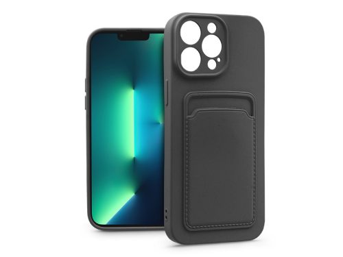 Haffner Card Case kártyatartós szilikon tok - Apple iPhone 13 Pro - fekete