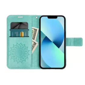   Haffner Mezzo Book Flip oldalra nyíló tok - Apple iPhone 15 - zöld