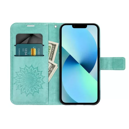 Haffner Mezzo Book Flip oldalra nyíló tok - Apple iPhone 15 - zöld