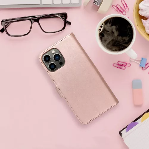 Haffner Mezzo Book Flip oldalra nyíló tok - Apple iPhone 15 Pro - mandala rose gold