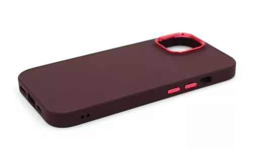 Haffner Frame szilikon tok - Apple iPhone 15 Plus - bíbor