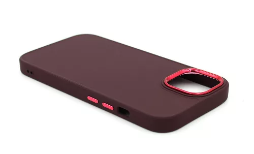 Haffner Frame szilikon tok - Apple iPhone 15 Plus - bíbor