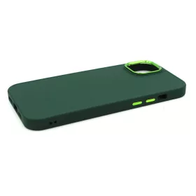 Haffner Frame szilikon tok - Apple iPhone 15 Plus - zöld