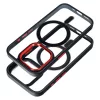 Haffner Edge Mag Cover szilikon tok - Apple iPhone 15 Pro Max - fekete/piros/átlátszó