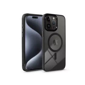   Haffner Edge Mag Cover szilikon tok - Apple iPhone 15 Pro Max - fekete/átlátszó