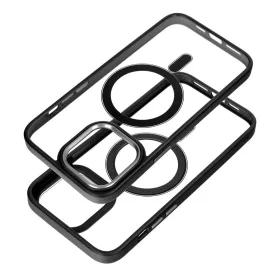   Haffner Edge Mag Cover szilikon tok - Apple iPhone 15 Pro Max - fekete/átlátszó
