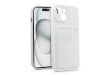 Haffner Card Case kártyatartós szilikon tok - Apple iPhone 15 - fehér