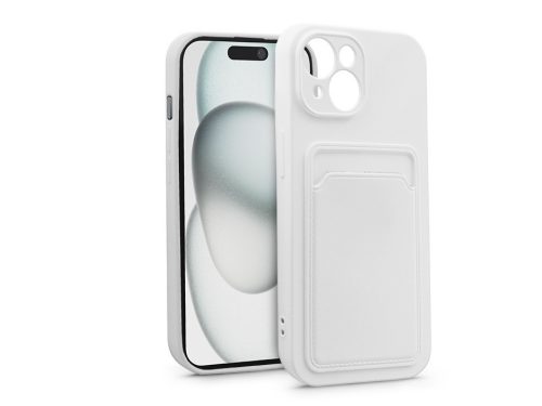 Haffner Card Case kártyatartós szilikon tok - Apple iPhone 15 - fehér