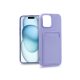 Haffner Card Case kártyatartós szilikon tok - Apple iPhone 15 - lila