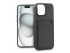Haffner Card Case kártyatartós szilikon tok - Apple iPhone 15 Plus - fekete