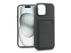 Haffner Card Case kártyatartós szilikon tok - Apple iPhone 15 Plus - fekete