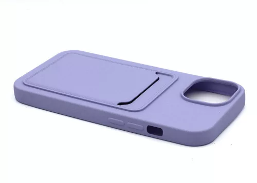 Haffner Card Case kártyatartós szilikon tok - Apple iPhone 15 Plus - lila