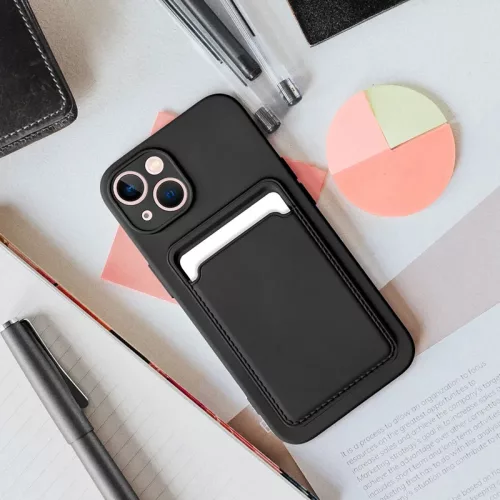Haffner Card Case kártyatartós szilikon tok - Apple iPhone 15 Pro - fekete