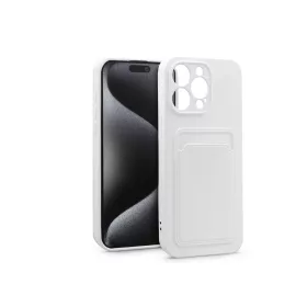   Haffner Card Case kártyatartós szilikon tok - Apple iPhone 15 Pro Max - fehér