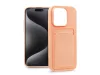 Haffner Card Case kártyatartós szilikon tok - Apple iPhone 15 Pro Max - pink
