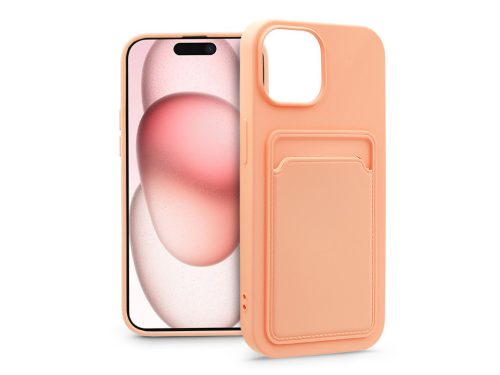 Haffner Card Case kártyatartós szilikon tok - Apple iPhone 15 - pink