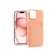 Haffner Card Case kártyatartós szilikon tok - Apple iPhone 15 - pink