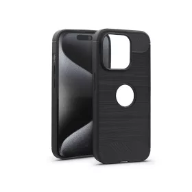 Haffner Carbon szilikon tok - Apple iPhone 15 Pro - fekete