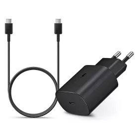   Samsung EP-TA800EBE gyári gyorstöltő adapter 25W + EP-DA705BBE Type-C/Type-C 1m - fekete - OEM