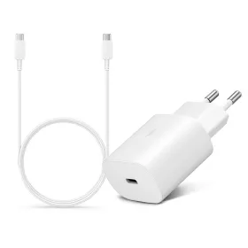   Samsung EP-TA800EWE gyári gyorstöltő adapter 25W + EP-DA705BWE Type-C/Type-C 1m - fehér - OEM