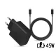 Samsung EP-TA845XBEG gyári gyorstöltő adapter 45W PD + EP-DX510JBE Type-C/Type-C 1,8m - fekete - OEM