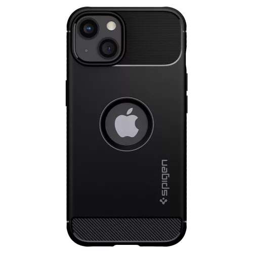 Spigen Rugged Armor ütésálló tok - Apple iPhone 13 - fekete