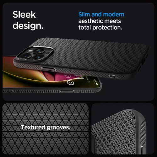 Spigen Liquid Air ütésálló tok - Apple iPhone 15 Pro Max - fekete