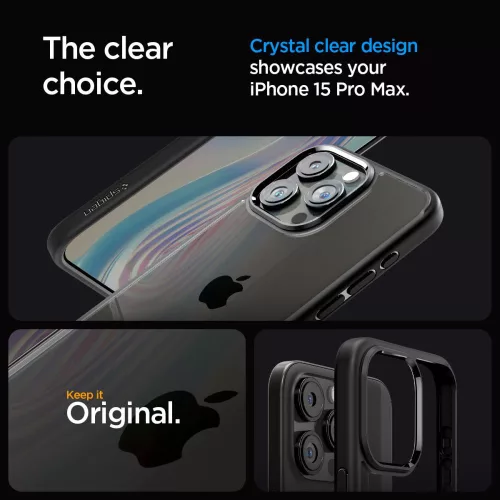 Spigen Ultra Hybrid ütésálló tok - Apple iPhone 15 Pro Max - fekete/átlátszó