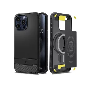   Spigen Rugged Armor MagSafe ütésálló tok - Apple iPhone 15 Pro - fekete
