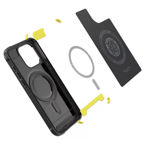 Spigen Rugged Armor MagSafe ütésálló tok - Apple iPhone 15 Pro - fekete