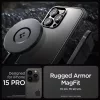 Spigen Rugged Armor MagSafe ütésálló tok - Apple iPhone 15 Pro - fekete