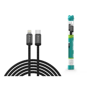   Devia Gracious Series Tube PD 27W Type-C/Lightning adat-és töltőkábel 1m - fekete