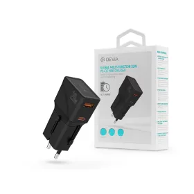   Devia Global 20W PD+QC hálózati gyorstöltő utazó adapter(CN/JP/US/EU/UK/AU) - fekete