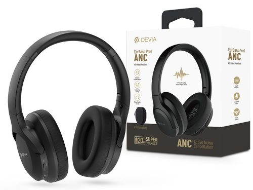 Devia EarBass Pro1 ANC Bluetooth sztereó fejhallgató beépített mikrofonnal -    fekete