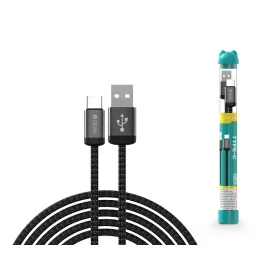   Devia Gracious Series Tube USB/Type-C adat-és töltőkábel 1m - fekete