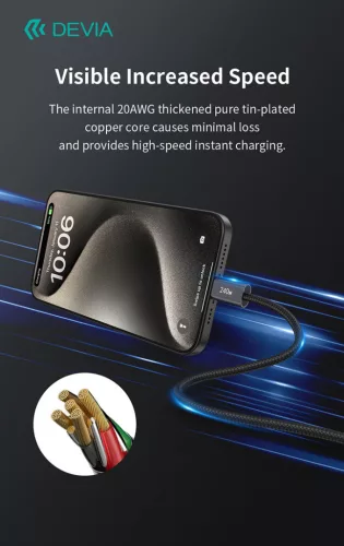 Devia Extreme Speed Series PD 240W Type-C/Type-C adat-és töltőkábel 2m - fekete