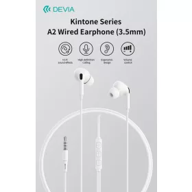  Devia Kintone Series A2 sztereó fülhallgató 3,5mm jack - fehér