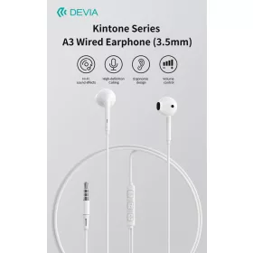   Devia Kintone A3 In-Ear sztereó fülhallgató - 3,5mm jack - fehér