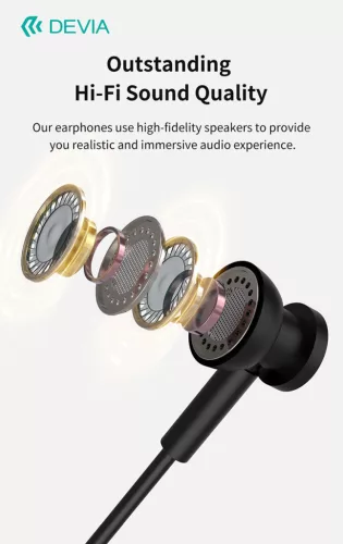 Devia Smart Series M1 Metal In-Ear sztereó fülhallgató - Type-C - fekete