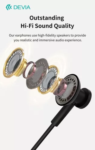 Devia Smart Series M2 Metal In-Ear sztereó fülhallgató - Type-C - ezüst