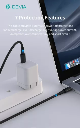 Devia Smart Series 100W Type-C/Type-C adat- és töltőkábel 1,5m - fekete