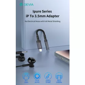   Devia iPure Series Lightning/AUX 3,5 mm audió adapter - fekete